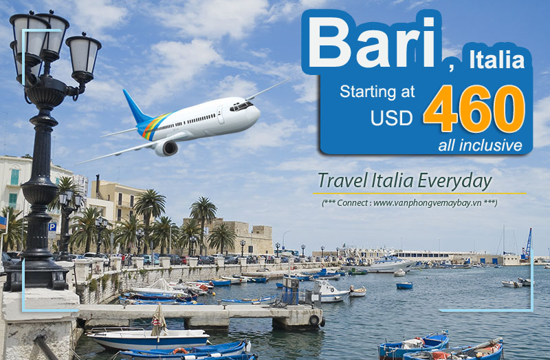 Đặt vé máy bay đi Bari (Italia) giá rẻ
