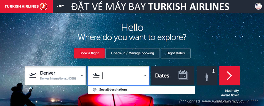 Đặt vé turkish Airlines