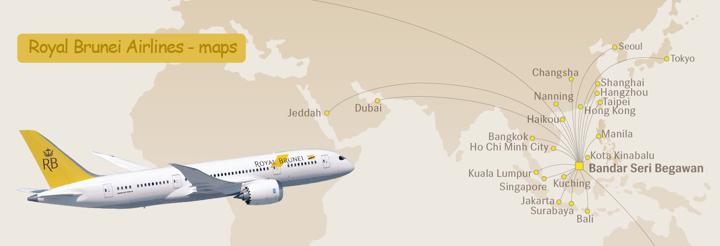Royal Brunei Airlines Maps
